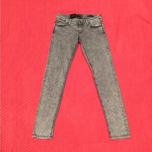 Guess Grey Acid Wash Skinny Ultra Low Jeans Sz 26